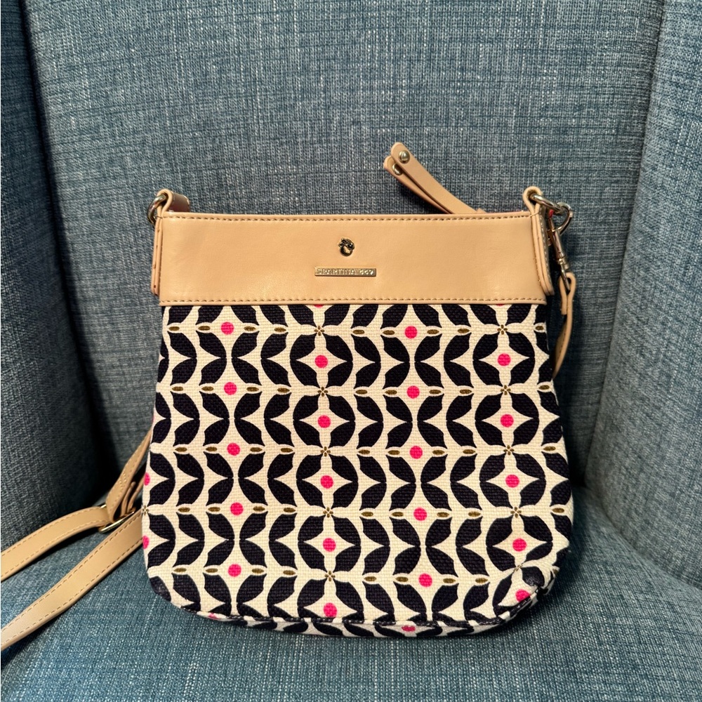 Spartina 449 Navy and Pink Maritime Geometric Crossbody Bag